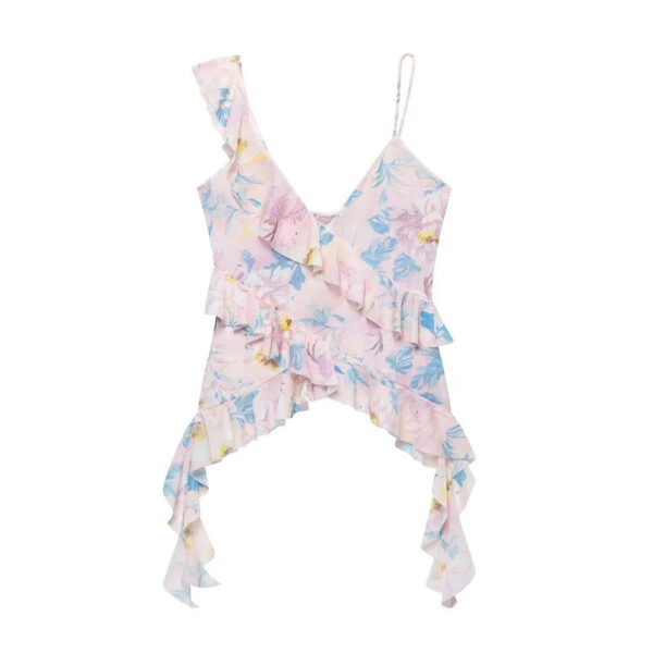 Ruffled Tulle Backless Camisole Top Ruffled Tulle Backless Camisole Top