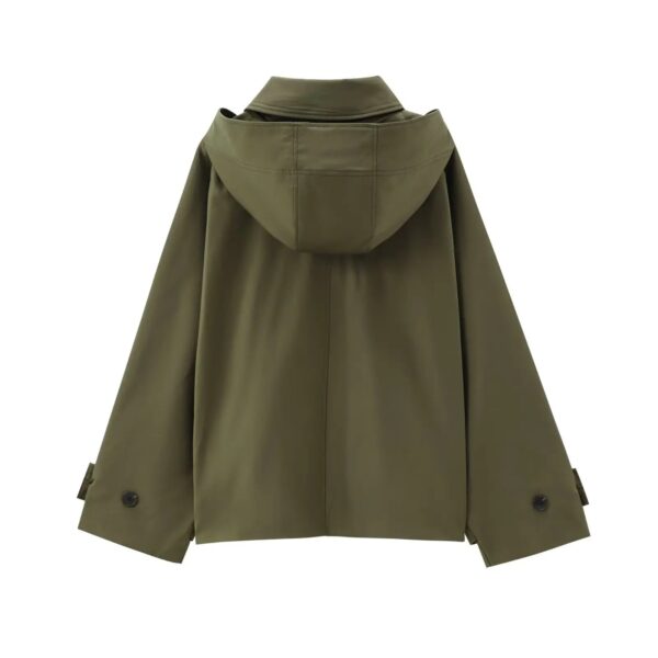 Hooded Trench Coat Windbreaker Hooded Trench Coat Windbreaker