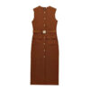 Sleeveless Belted Button-Front Midi Dress Sleeveless Belted Button-Front Midi Dress