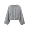 Soft Cropped Zipper Bomber Jacket Soft Cropped Zipper Bomber Jacket