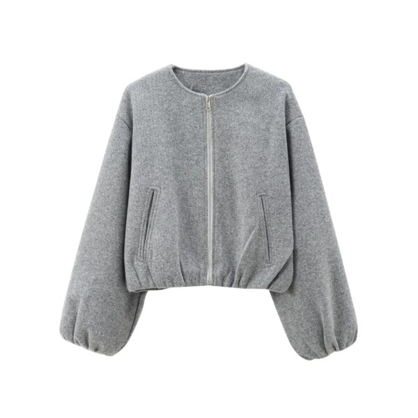 Soft Cropped Zipper Bomber Jacket Soft Cropped Zipper Bomber Jacket