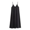 Slip Maxi Dress with Draped Backless Design Slip Maxi Dress with Draped Backless Design