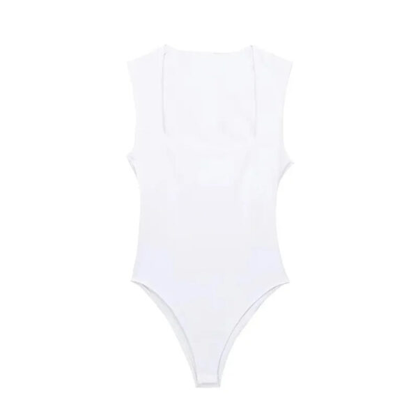 Square Neck Sleeveless Bodycon Bodysuit Square Neck Sleeveless Bodycon Bodysuit