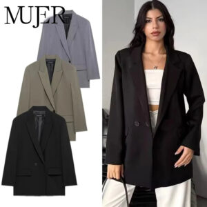 Straight-Cut Office Tailored Blazer