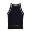 Sculpted Knit Sleeveless Patchwork Crop Top