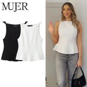 Elegant Off-Shoulder Bow Sleeveless Top Elegant Off-Shoulder Bow Sleeveless Top