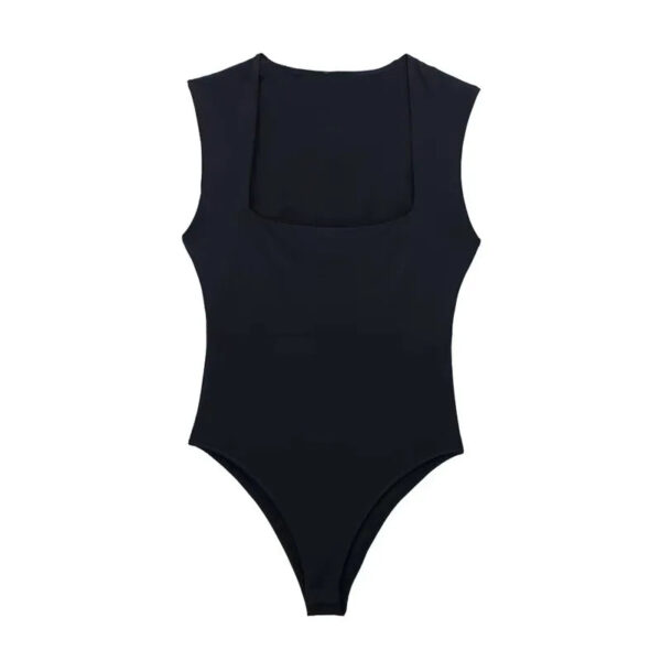 Square Neck Sleeveless Bodycon Bodysuit Square Neck Sleeveless Bodycon Bodysuit