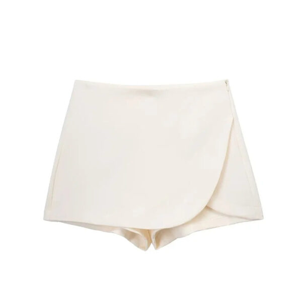 Asymmetric Black Mini Skort – High Waist Shorts with Skirt Overlay Asymmetric Black Mini Skort – High Waist Shorts with Skirt Overlay