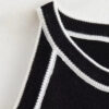 Sculpted Knit Sleeveless Patchwork Crop Top