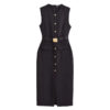 Sleeveless Belted Button-Front Midi Dress Sleeveless Belted Button-Front Midi Dress
