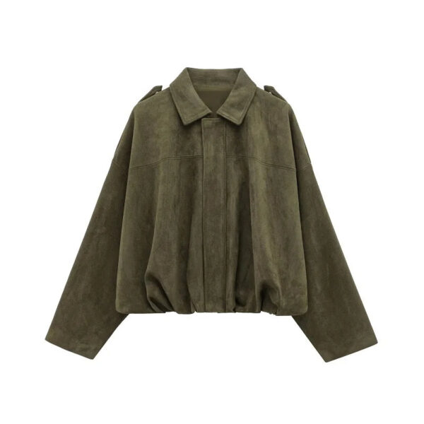 Chic Suede Oversized Bomber Jacket Chic Suede Oversized Bomber Jacket