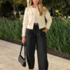 Cropped Tweed Button Jacket with Lined Interior Cropped Tweed Button Jacket with Lined Interior