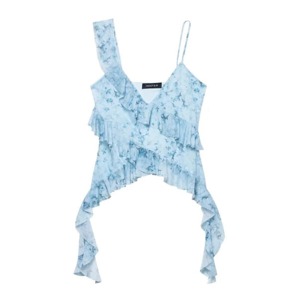 Ruffled Tulle Backless Camisole Top Ruffled Tulle Backless Camisole Top