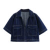 Denim Cropped Shirt and Skort Two-Piece Set Denim Cropped Shirt and Skort Two-Piece Set