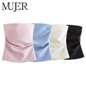 Off-Shoulder Ruched Backless Corset Crop Top Off-Shoulder Ruched Backless Corset Crop Top