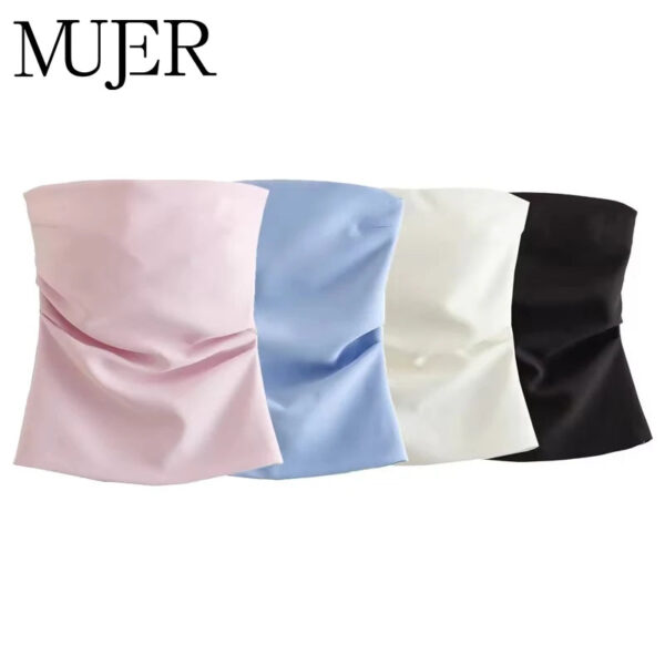 Off-Shoulder Ruched Backless Corset Crop Top Off-Shoulder Ruched Backless Corset Crop Top