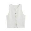 Knit Button Crop Top with Streetwear Edge Knit Button Crop Top with Streetwear Edge