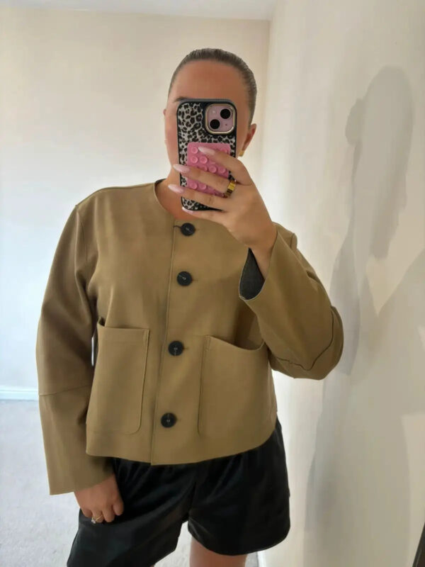 Soft Suede Touch O-Neck Varsity Bomber Jacket