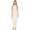 Pleated Off-Shoulder Slim Fit Maxi Dress