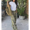 Plaid Wide Leg Mid-Waist Pants Plaid Wide Leg Mid-Waist Pants
