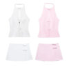 Off-Shoulder Halter Crop Top & Matching Mini Skirt – Bow Detail Separates