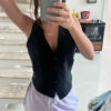 Off-Shoulder Cropped Vest with V-Neck – Sleeveless Tailored Waistcoat Off-Shoulder Cropped Vest with V-Neck – Sleeveless Tailored Waistcoat