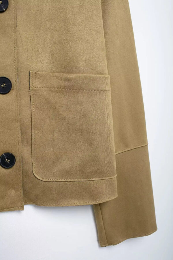 Soft Suede Touch O-Neck Varsity Bomber Jacket