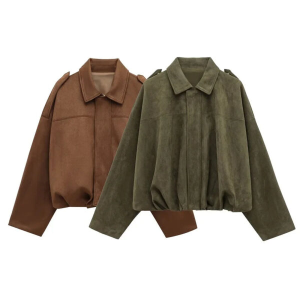 Chic Suede Oversized Bomber Jacket Chic Suede Oversized Bomber Jacket