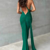 One Shoulder Backless Adjustable Scarf Loop Ruched Maxi Dress