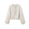 Soft Cropped Zipper Bomber Jacket Soft Cropped Zipper Bomber Jacket