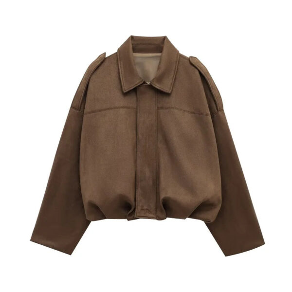Chic Suede Oversized Bomber Jacket Chic Suede Oversized Bomber Jacket