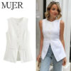 Tailored Sleeveless Button Vest