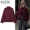 Minimalist High-Street Zipper Bomber Jacket Minimalist High-Street Zipper Bomber Jacket