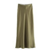Midnight Grace High-Waist Satin Midi Skirt Midnight Grace High-Waist Satin Midi Skirt