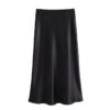 Midnight Grace High-Waist Satin Midi Skirt Midnight Grace High-Waist Satin Midi Skirt
