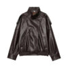 Faux Leather Oversized Bomber Jacket