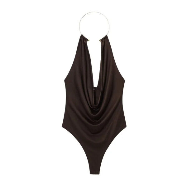 Backless Sleeveless Solid Summer Bodysuit Backless Sleeveless Solid Summer Bodysuit