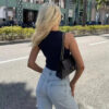 Knit Button Crop Top with Streetwear Edge Knit Button Crop Top with Streetwear Edge