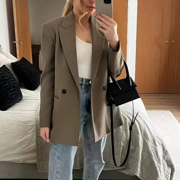 Straight-Cut Office Tailored Blazer Straight-Cut Office Tailored Blazer