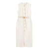 Sleeveless Belted Button-Front Midi Dress Sleeveless Belted Button-Front Midi Dress
