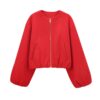Soft Cropped Zipper Bomber Jacket Soft Cropped Zipper Bomber Jacket