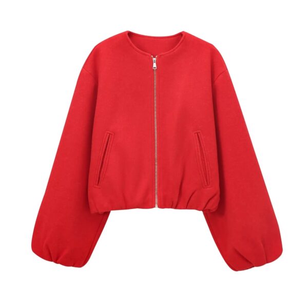 Soft Cropped Zipper Bomber Jacket Soft Cropped Zipper Bomber Jacket