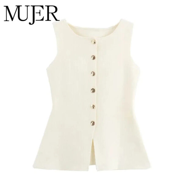 Minimalist Knit Single-Breasted Tailored Vest Minimalist Knit Single-Breasted Tailored Vest