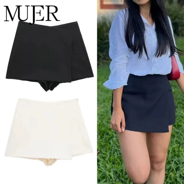 Asymmetric Waist Mini Skort