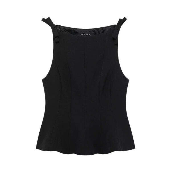 Elegant Off-Shoulder Bow Sleeveless Top