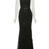 Floral Embroidery V-Neck Backless Maxi Dress