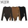 Sculpted Long-Sleeve Minimalist Bodysuit Sculpted Long-Sleeve Minimalist Bodysuit