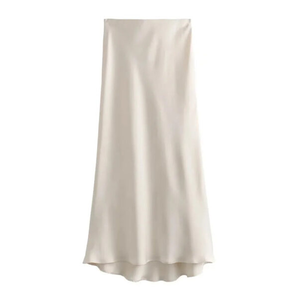 Midnight Grace High-Waist Satin Midi Skirt Midnight Grace High-Waist Satin Midi Skirt