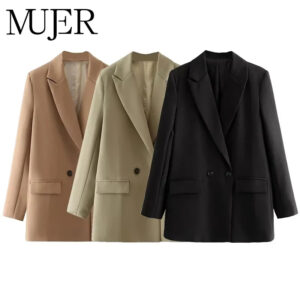 Refined Structured Double-Breasted Tailored Blazer Refined Structured Double-Breasted Tailored Blazer