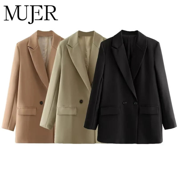 Refined Structured Double-Breasted Tailored Blazer Refined Structured Double-Breasted Tailored Blazer